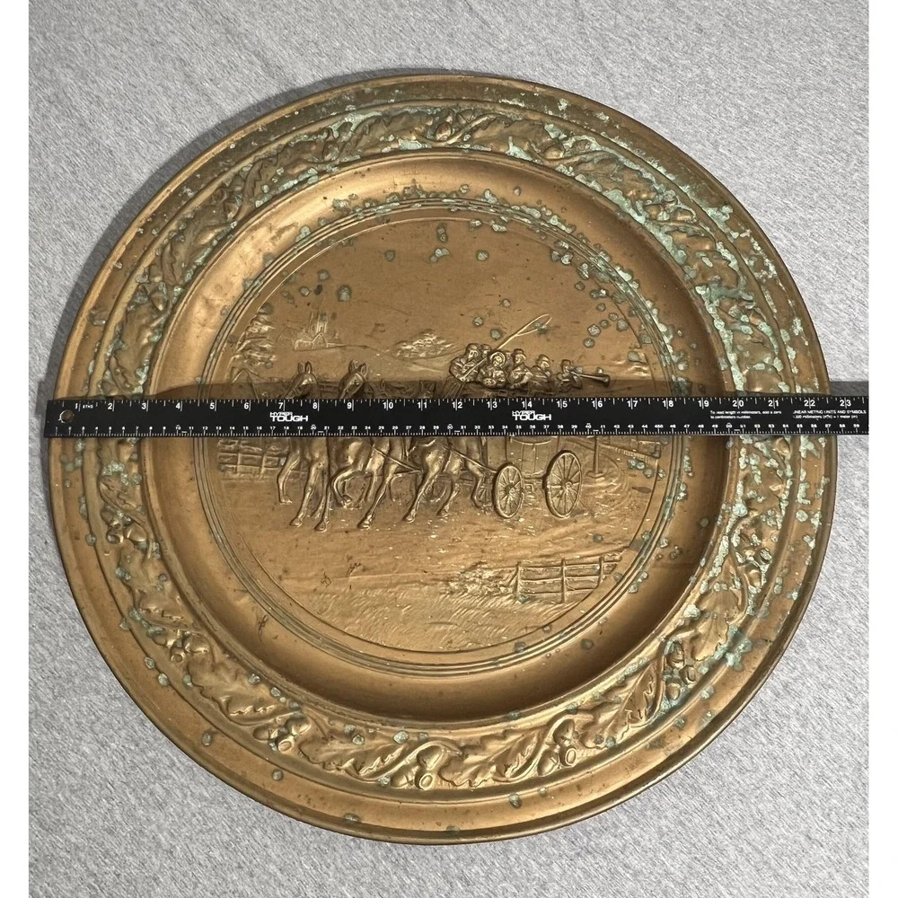Vintage English Brass Charger Plate 23